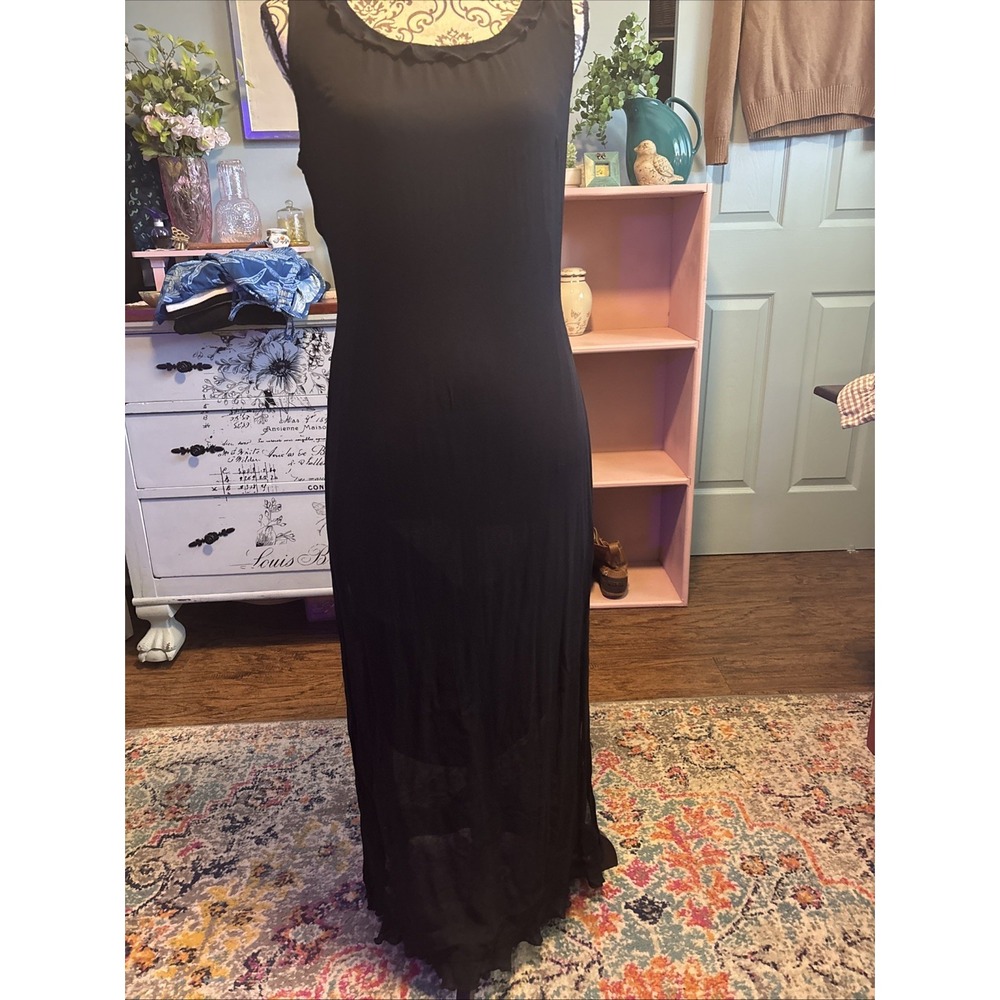 Victoria Holley Long Black‎ Chiffon Dress Sz 12